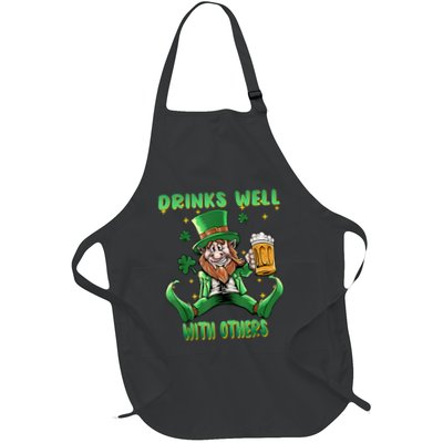 Drinks Well With Others St. Patrick's Day Drunk Beer Funny Apron