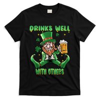 Drinks Well With Others St. Patrick's Day Drunk Beer Funny T-Shirt