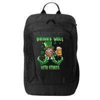 Drinks Well With Others St. Patrick's Day Drunk Beer Funny City Backpack