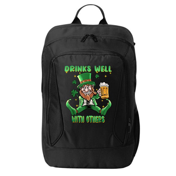 Drinks Well With Others St. Patrick's Day Drunk Beer Funny City Backpack