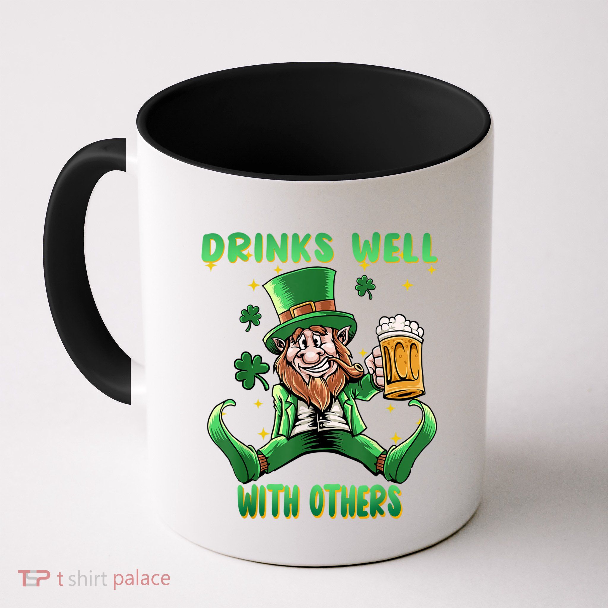 Drinks Well With Others St. Patrick's Day Drunk Beer Funny Mug