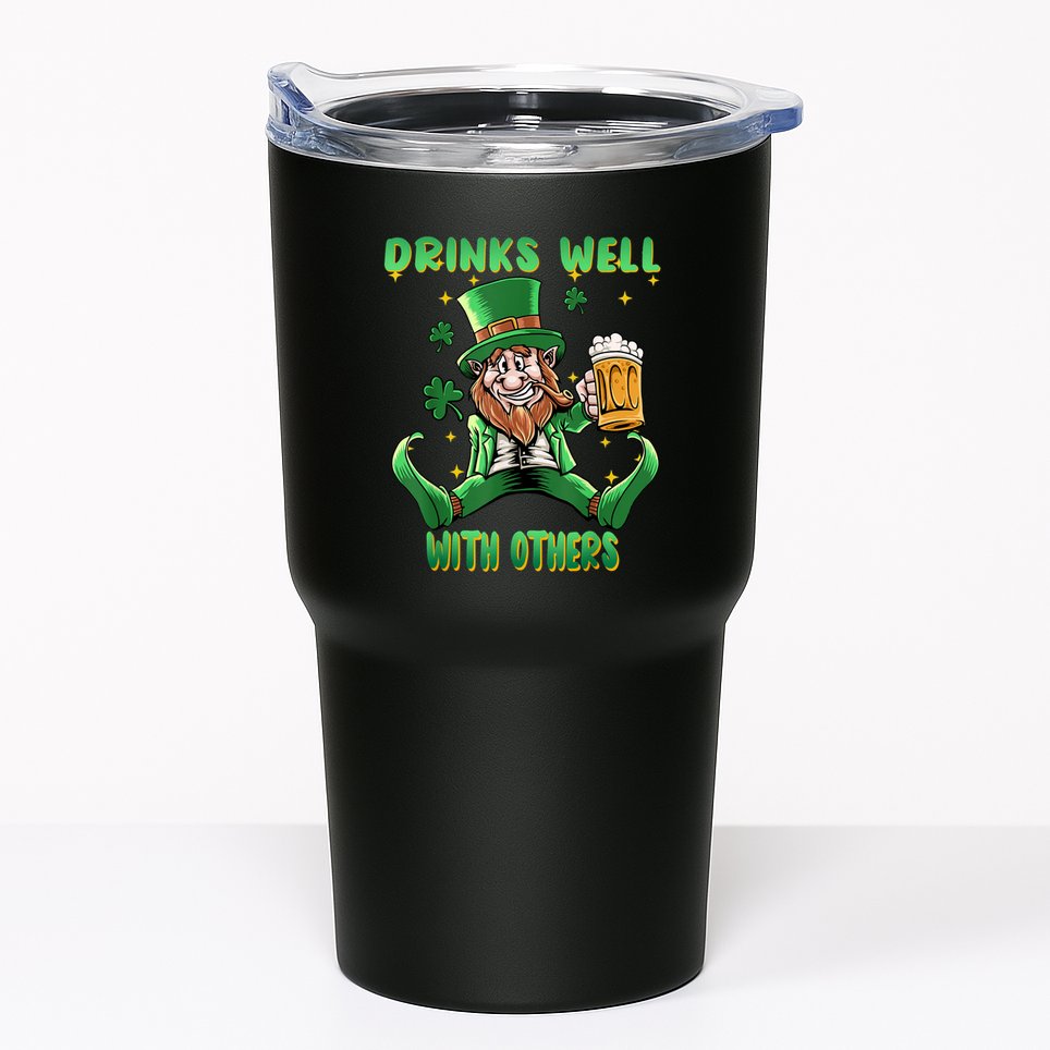 Drinks Well With Others St. Patrick's Day Drunk Beer Funny Tumbler