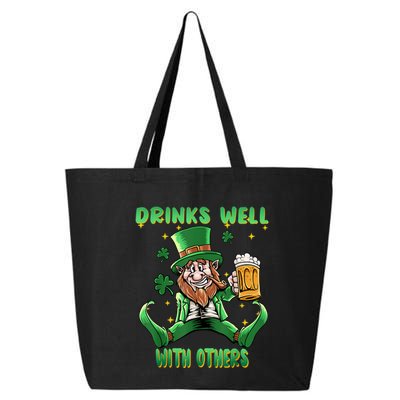 Drinks Well With Others St. Patrick's Day Drunk Beer Funny 25L Jumbo Tote
