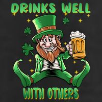 Drinks Well With Others St. Patrick's Day Drunk Beer Funny Trucker Hat