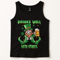 Drinks Well With Others St. Patrick's Day Drunk Beer Funny Tank Top