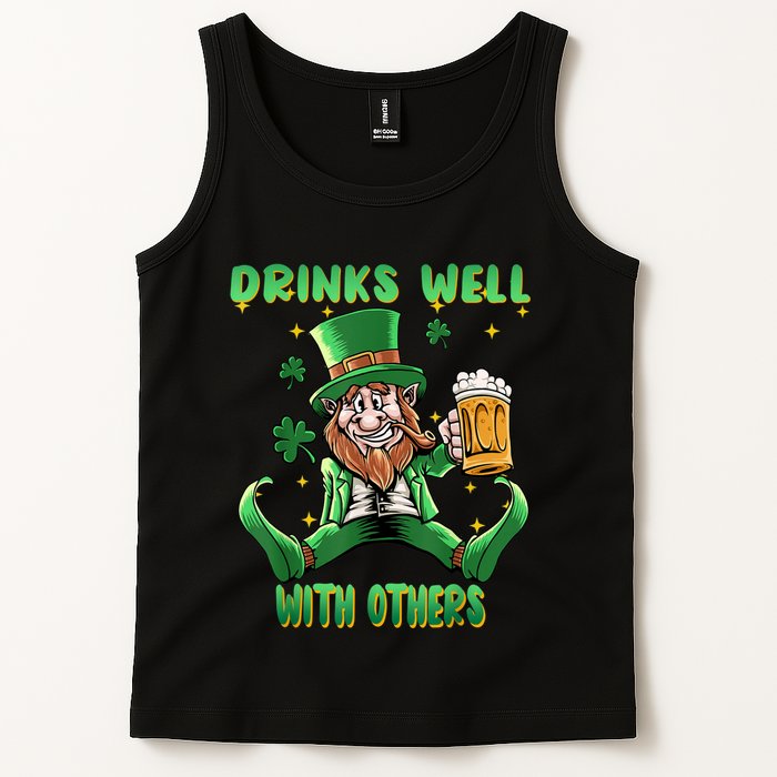 Drinks Well With Others St. Patrick's Day Drunk Beer Funny Tank Top