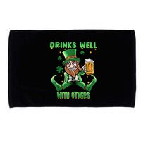 Drinks Well With Others St. Patrick's Day Drunk Beer Funny Microfiber Hand Towel