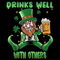 Drinks Well With Others St. Patrick's Day Drunk Beer Funny Visor