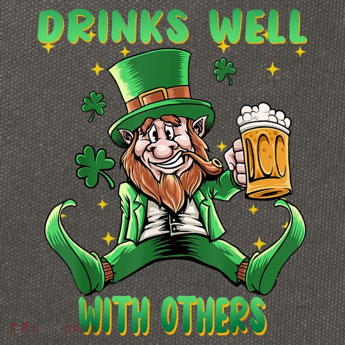 Drinks Well With Others St. Patrick's Day Drunk Beer Funny Cotton Canvas Backpack