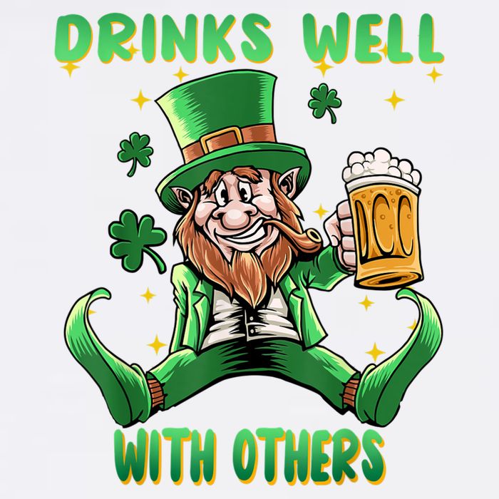 Drinks Well With Others St. Patrick's Day Drunk Beer Funny Garment-Dyed Sweatshirt