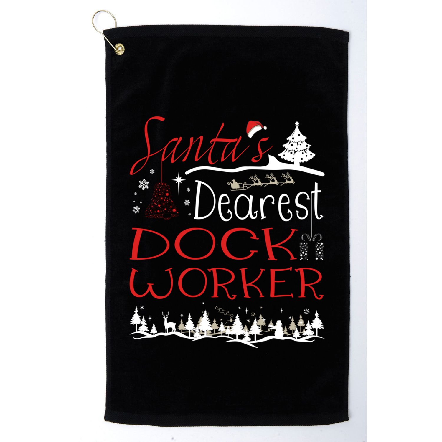 Dock Worker Xmas Job Funny Christmas Gift Golf Towel