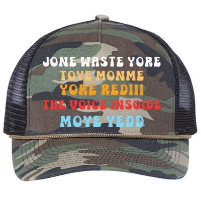 DonT Waste Your Time On Me YouRe Already The Voice Inside Retro Rope Trucker Hat Cap