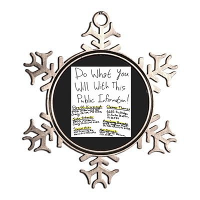 Do What You Will With This Public Information Brett Kavanaugh Metallic Star Ornament