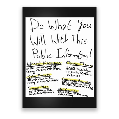 Do What You Will With This Public Information Brett Kavanaugh Poster