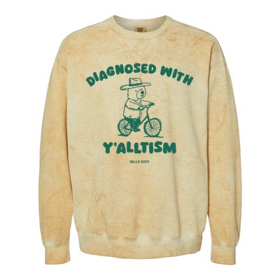 Diagnosed With YAlltism Silly City Colorblast Crewneck Sweatshirt