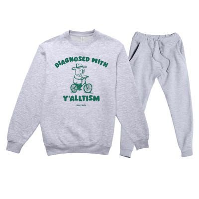 Diagnosed With YAlltism Silly City Premium Crewneck Sweatsuit Set