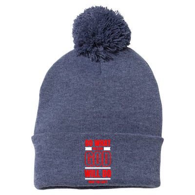 DO WHAT YOU CAN GOD WILL DO WHAT YOU CAN'T BLK Pom Pom 12in Knit Beanie