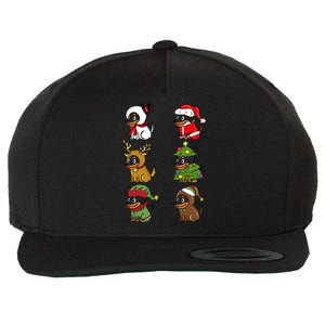 Dachshund Xmas Costumes Funny Dog Christmas Gift Wool Snapback Cap