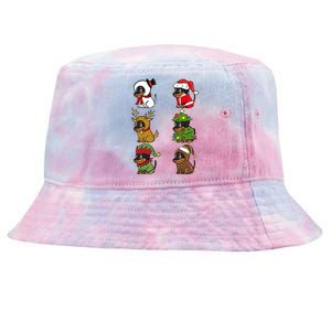 Dachshund Xmas Costumes Funny Dog Christmas Gift Tie-Dyed Bucket Hat