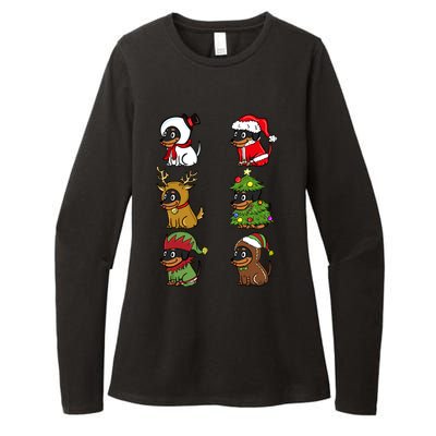 Dachshund Xmas Costumes Funny Dog Christmas Gift Womens CVC Long Sleeve Shirt