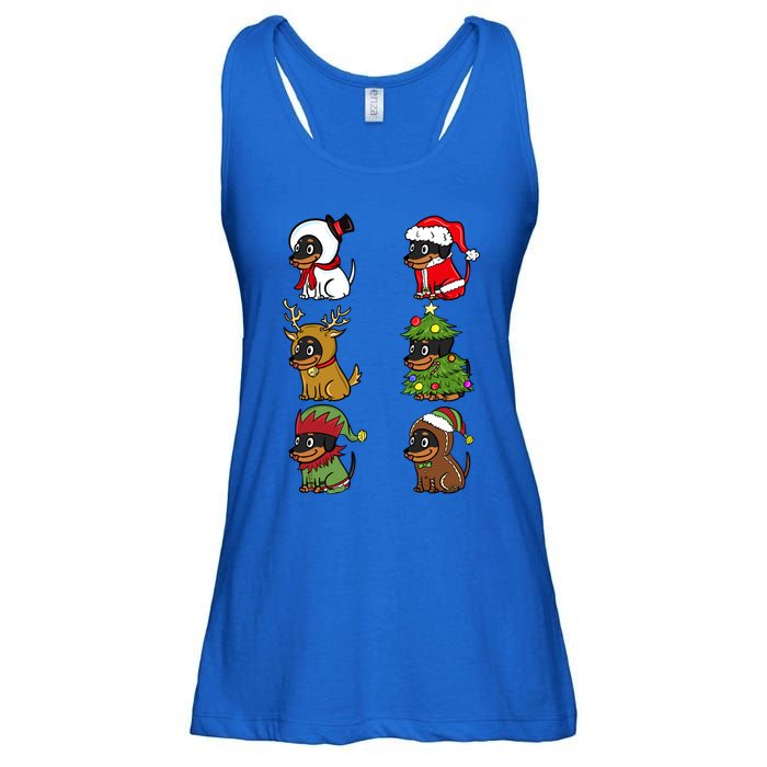 Dachshund Xmas Costumes Funny Dog Christmas Gift Ladies Essential Flowy Tank