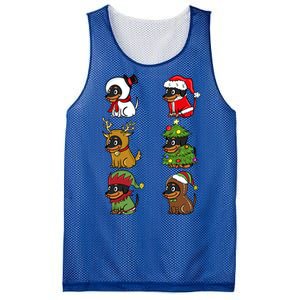 Dachshund Xmas Costumes Funny Dog Christmas Gift Mesh Reversible Basketball Jersey Tank