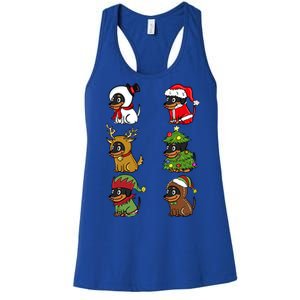 Dachshund Xmas Costumes Funny Dog Christmas Gift Women's Racerback Tank