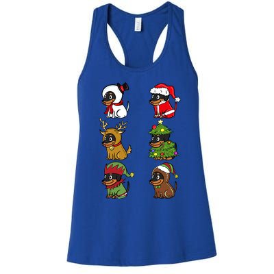 Dachshund Xmas Costumes Funny Dog Christmas Gift Women's Racerback Tank