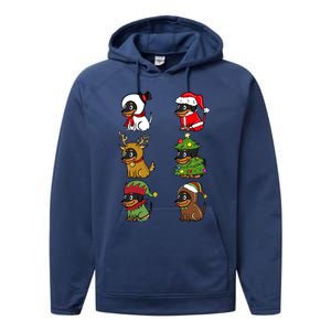 Dachshund Xmas Costumes Funny Dog Christmas Gift Performance Fleece Hoodie