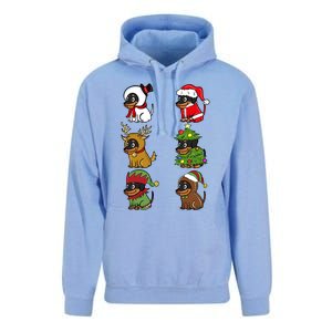 Dachshund Xmas Costumes Funny Dog Christmas Gift Unisex Surf Hoodie