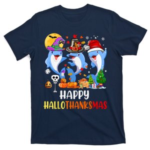 Dolphins Xmas Happy Hallothanksmas Thanksgiving Halloween Gift T-Shirt