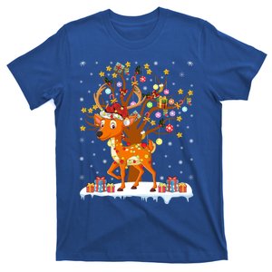 Deer Xmas Lighting Tree Santa Deer Christmas Tree Cool Gift T-Shirt