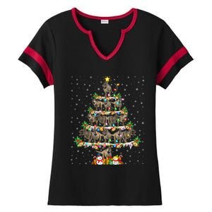 Dinosaur Xmas Lighting Santa T Rex Dinosaur Christmas Tree Meaningful Gift Ladies Halftime Notch Neck Tee