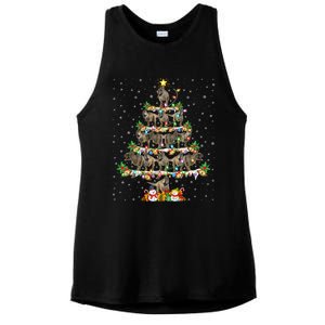 Dinosaur Xmas Lighting Santa T Rex Dinosaur Christmas Tree Meaningful Gift Ladies PosiCharge Tri-Blend Wicking Tank