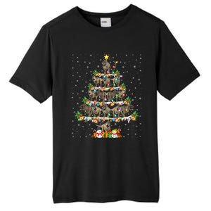 Dinosaur Xmas Lighting Santa T Rex Dinosaur Christmas Tree Meaningful Gift Tall Fusion ChromaSoft Performance T-Shirt