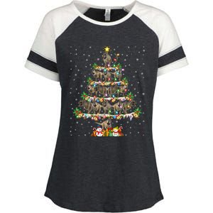 Dinosaur Xmas Lighting Santa T Rex Dinosaur Christmas Tree Meaningful Gift Enza Ladies Jersey Colorblock Tee