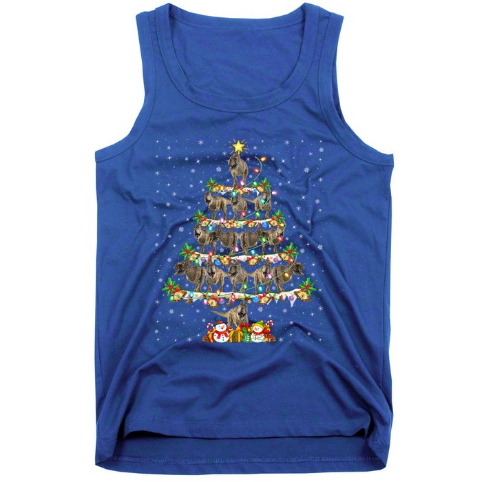 Dinosaur Xmas Lighting Santa T Rex Dinosaur Christmas Tree Meaningful Gift Tank Top