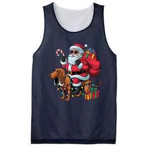 Dachshund Xmas Lighting Santa Riding Dachshund Dog Christmas Mesh Reversible Basketball Jersey Tank