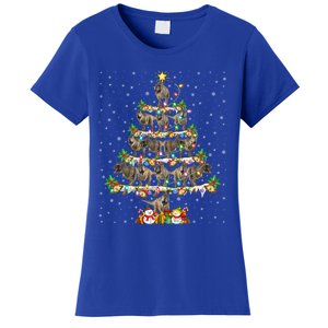 Dinosaur Xmas Lighting Santa T Rex Dinosaur Christmas Tree Cool Gift Women's T-Shirt