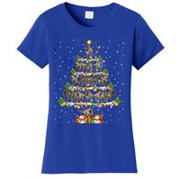 Dinosaur Xmas Lighting Santa T Rex Dinosaur Christmas Tree Cool Gift Women's T-Shirt