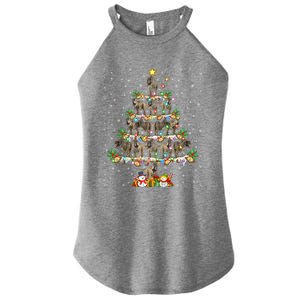 Dinosaur Xmas Lighting Santa T Rex Dinosaur Christmas Tree Cool Gift Women's Perfect Tri Rocker Tank