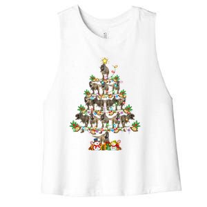 Dinosaur Xmas Lighting Santa T Rex Dinosaur Christmas Tree Cool Gift Women's Racerback Cropped Tank