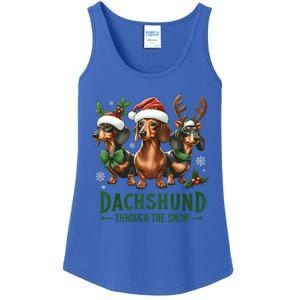 Dachshund Xmas Through The Snow Naughty List Dachshund Gift Ladies Essential Tank