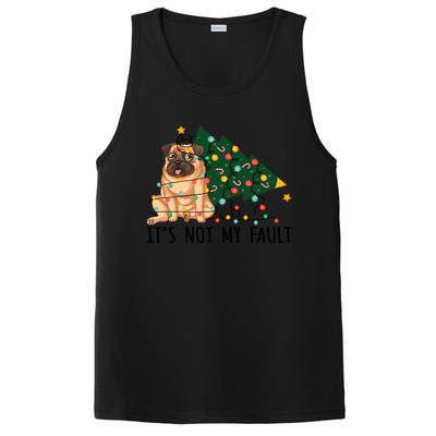 Dog Xmas Tree Lights It Is Not My Fault Pug Christmas Cute Gift PosiCharge Competitor Tank