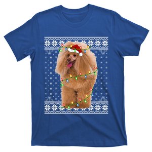 Dog Xmas Ugly Sweater Lighting Toy Poodle Dog Christmas Cool Gift T-Shirt