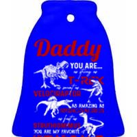 Daddy You Are As Strong As T Rex Daddy Dinosaur Fathers Day Gift Ceramic Bell Ornament