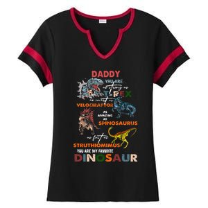 Daddy You Are As Strong As T Rex Dinosaur Father's Day Gift Ladies Halftime Notch Neck Tee