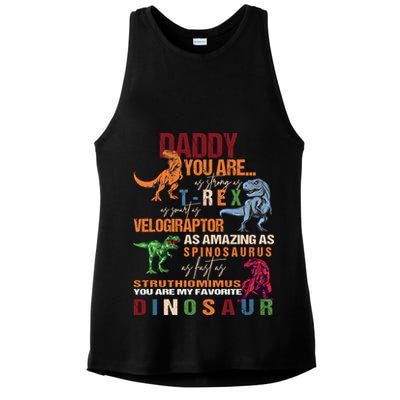 Daddy You Are As Strong As T Rex Funny Dinosaur Father's Day Gift Ladies PosiCharge Tri-Blend Wicking Tank