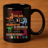 Daddy You Are As Strong As T Rex Funny Dinosaur Father's Day Gift 11oz C Handle Ceramic Mug