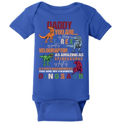 Daddy You Are As Strong As T Rex Funny Dinosaur Father's Day Gift Baby Bodysuit